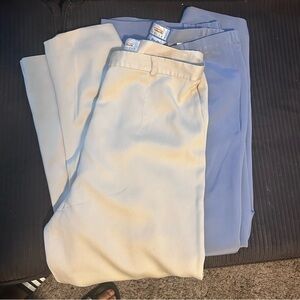 Bundle Talbots 100% Silk Women’s Work Pants - Cream and Blue Size 14